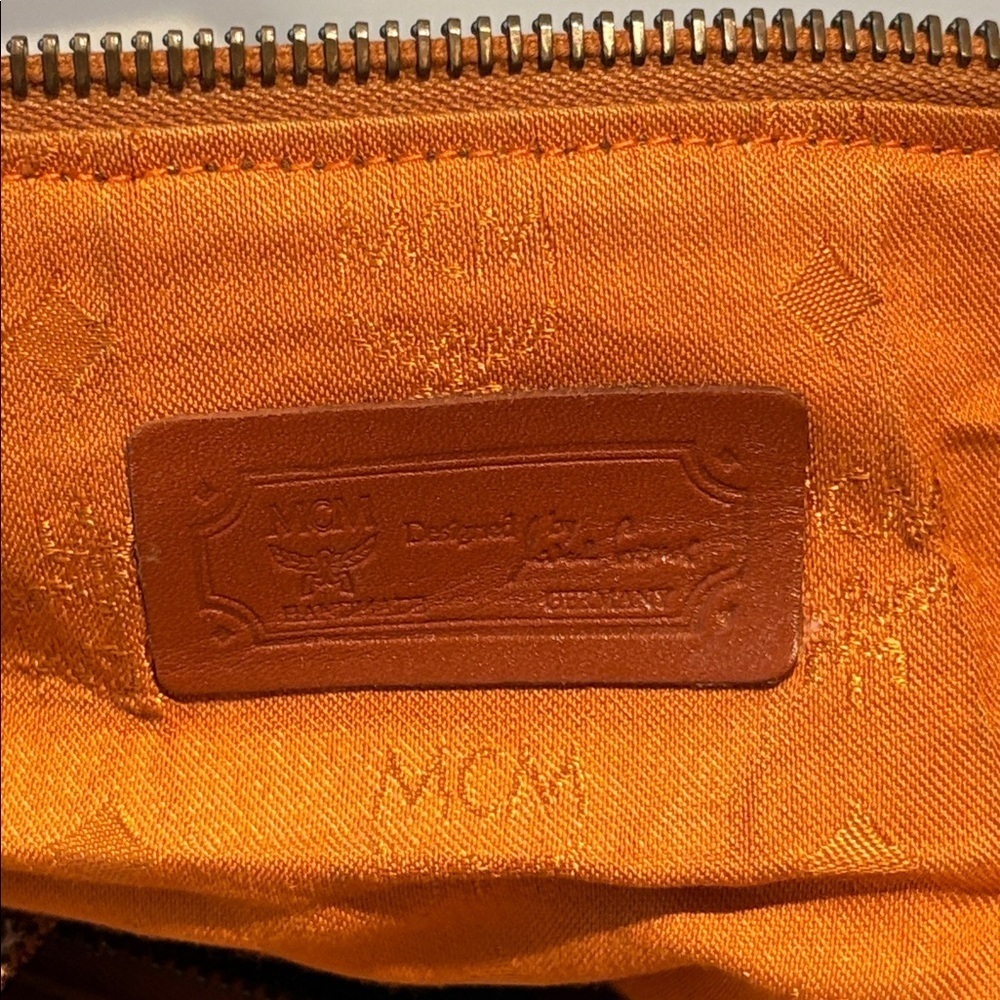 MCM Cognac Visetos Vintage Travel Top Handle Detachable Strap Duffel Bag 21” L - Picture 5 of 17